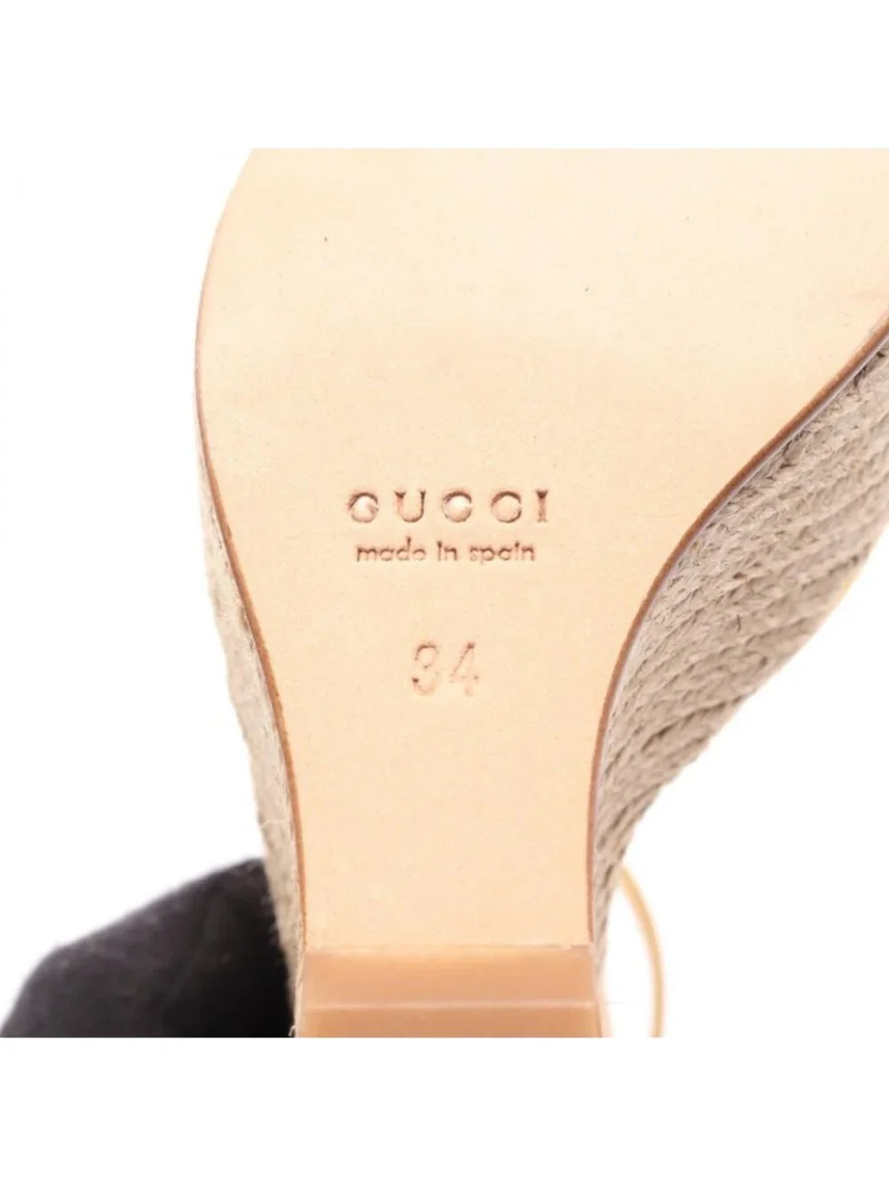 Gucci Sandals Carolina Bijou Wedge Sole Espadrilles Leather